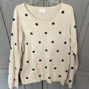 Light weight polka dot pull over sweater